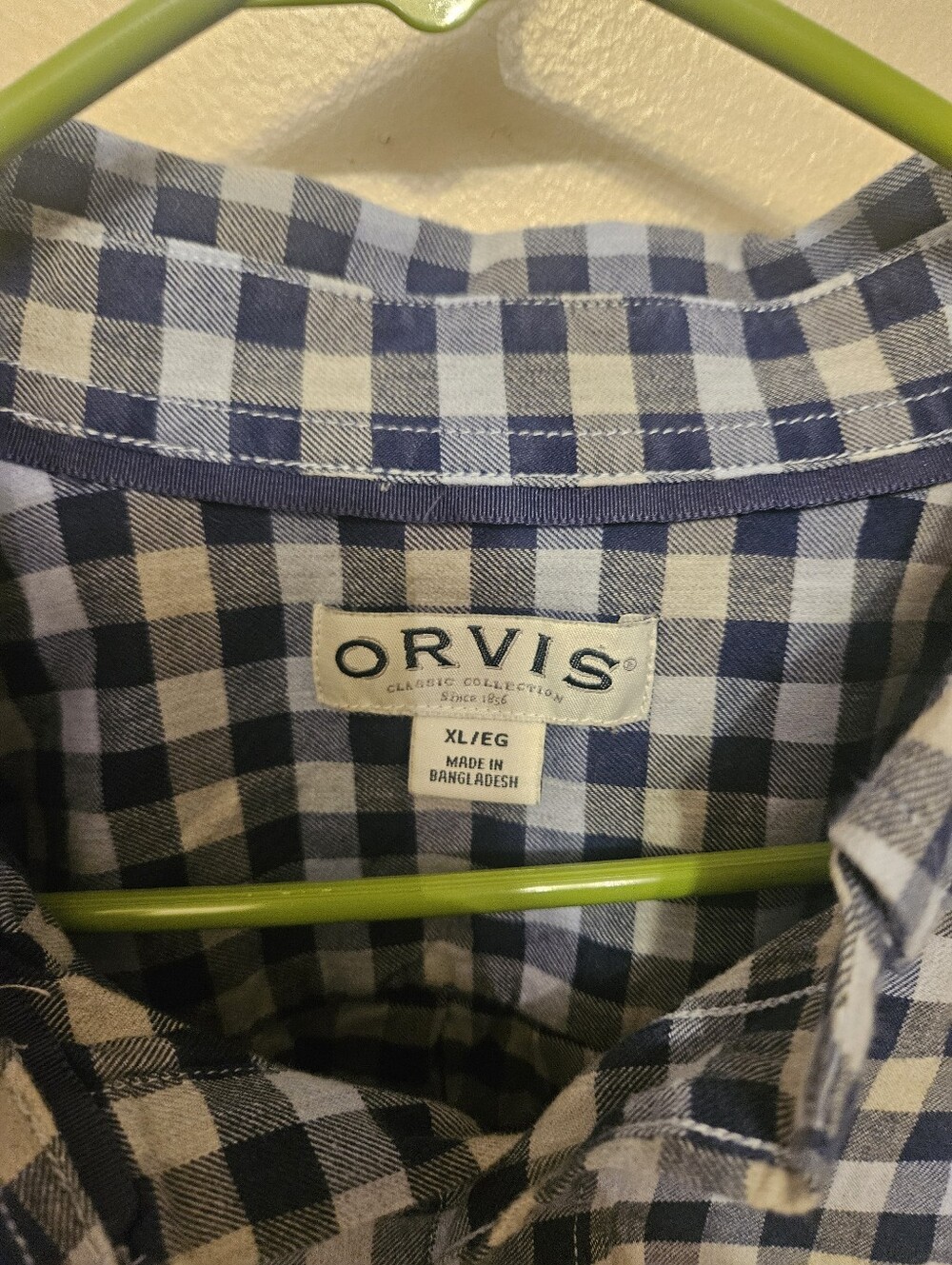 Orvis Classic Collection Men’s XL 100% Cotton Blue Long Sleeve Button Shirt - Picture 2 of 9